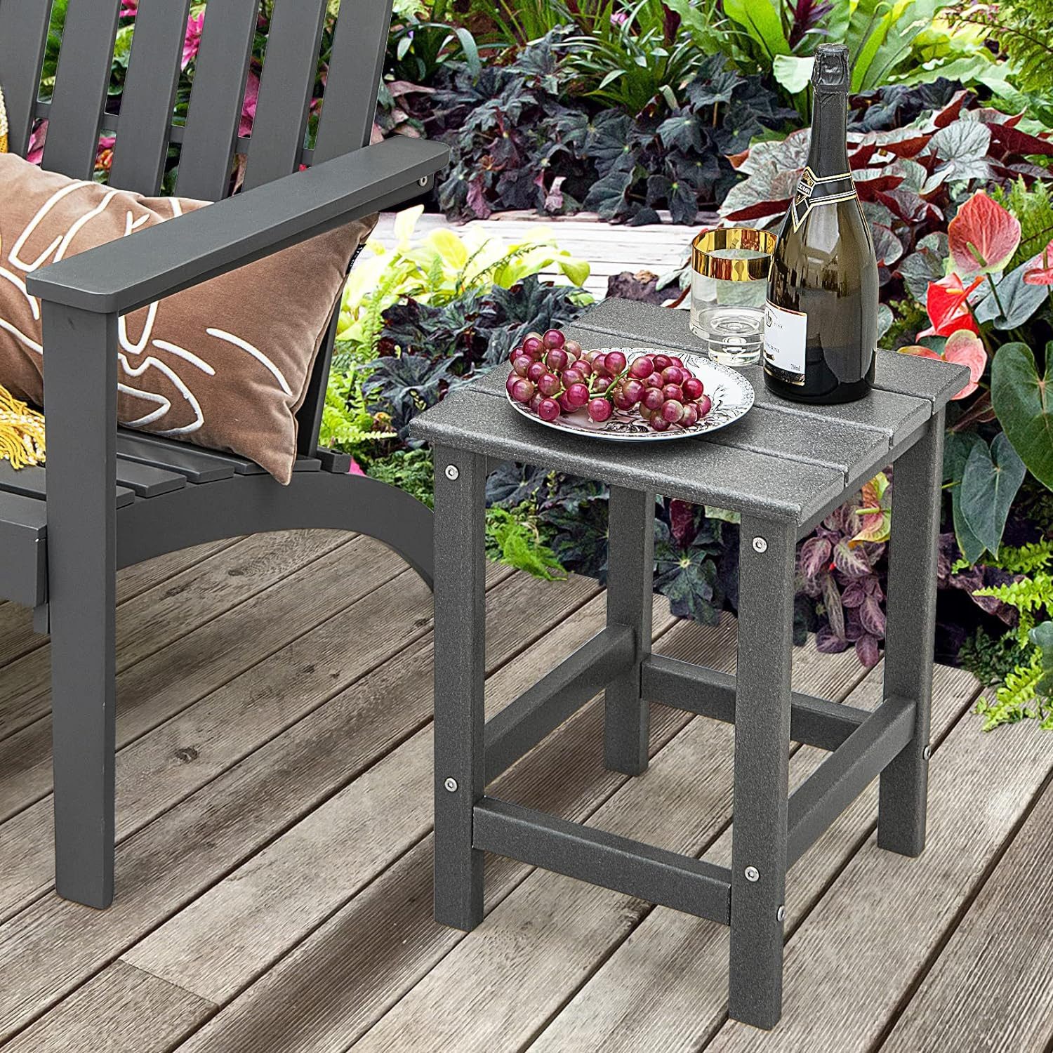 KOMFOTTEU Gartentisch Beistelltisch, aus HDPE, Quadratisch günstig online kaufen