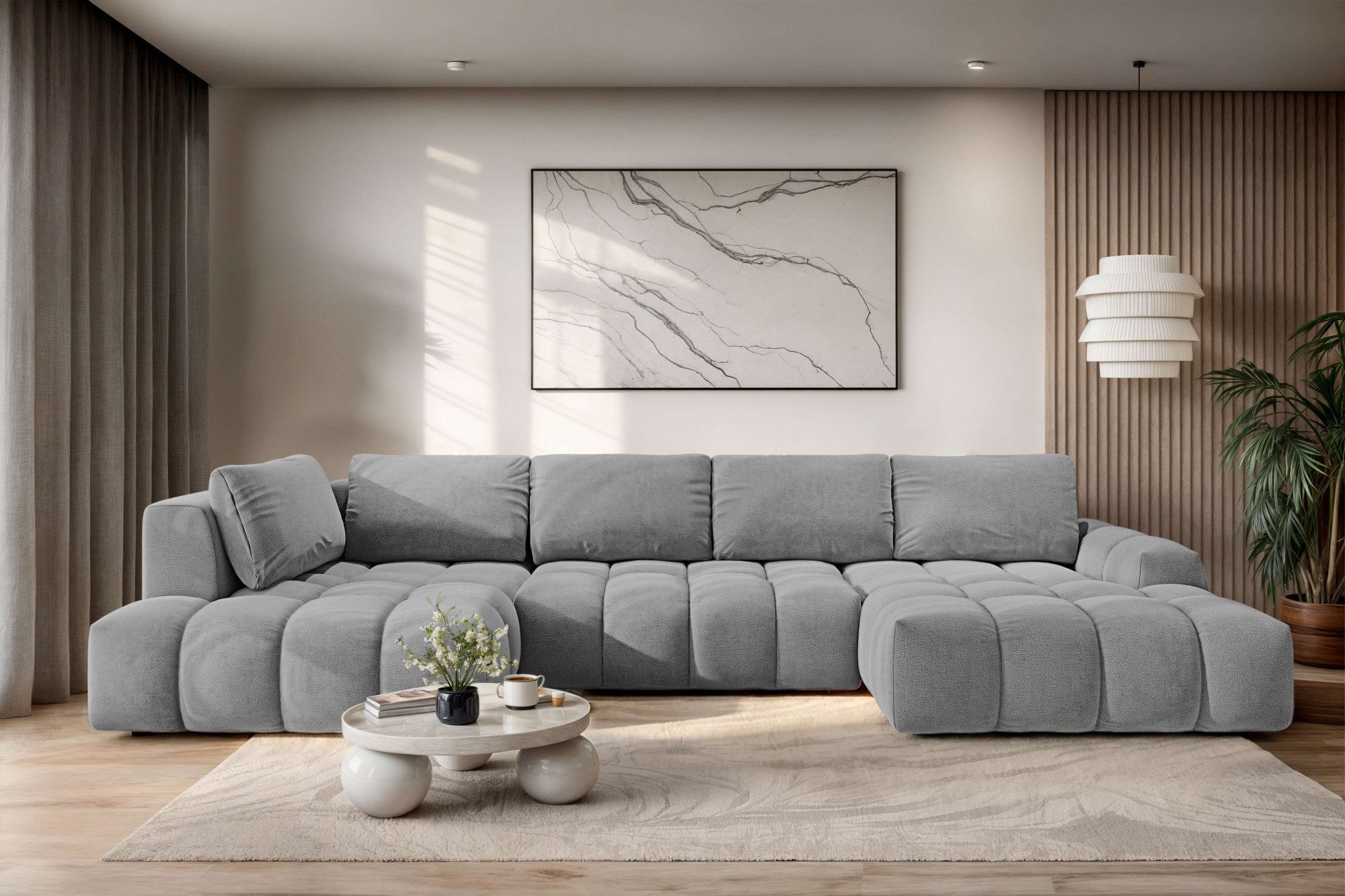 OTTO home Wohnlandschaft AZITA U-Form, Breite 363 cm - OTTO. Verlässliche Qualität., wahlweise als Schlafsofa mit Bettkasten, Bubble-Optik