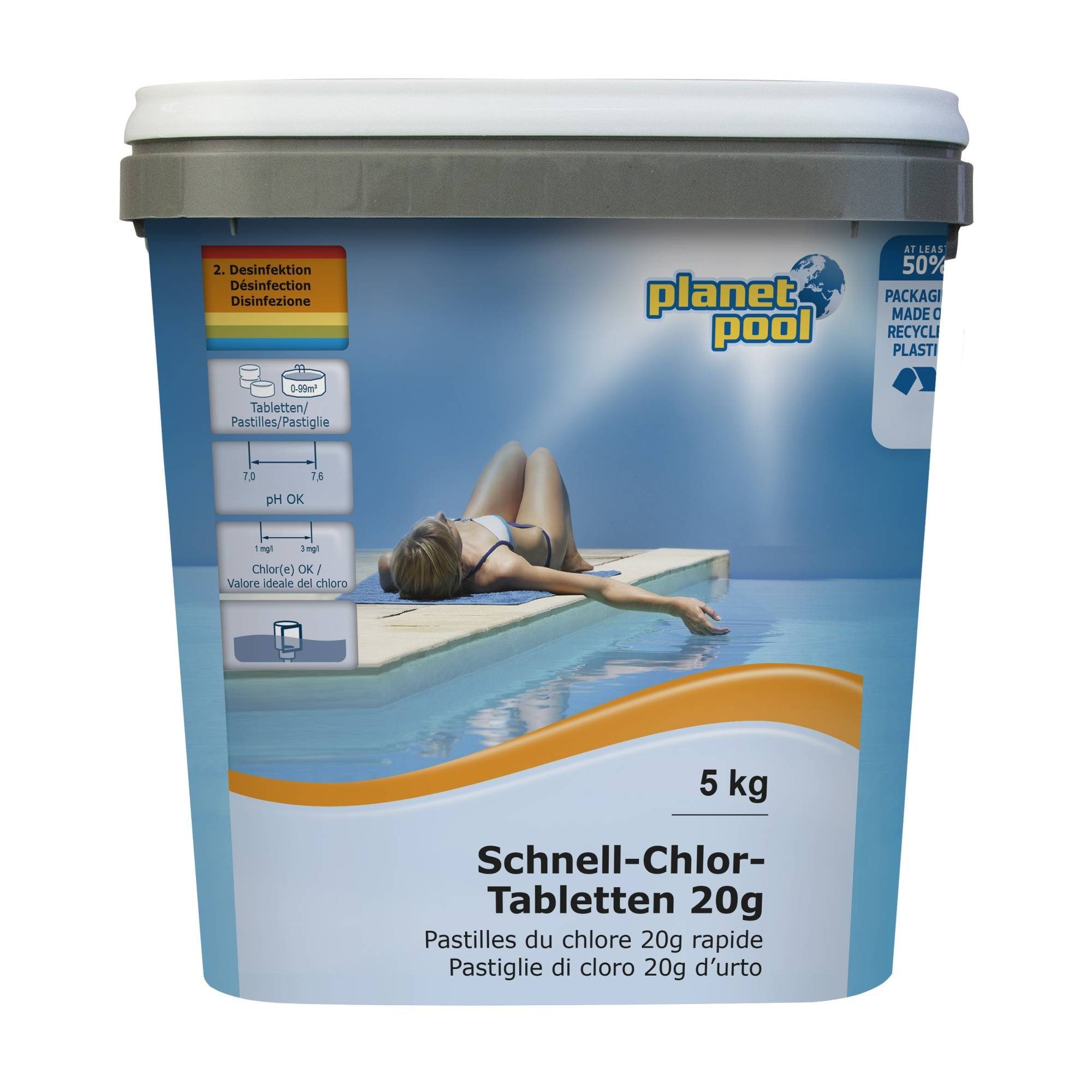 Poolpflege Planet Pool - Schnell-Chlor-Tabletten 20 g, 5 kg