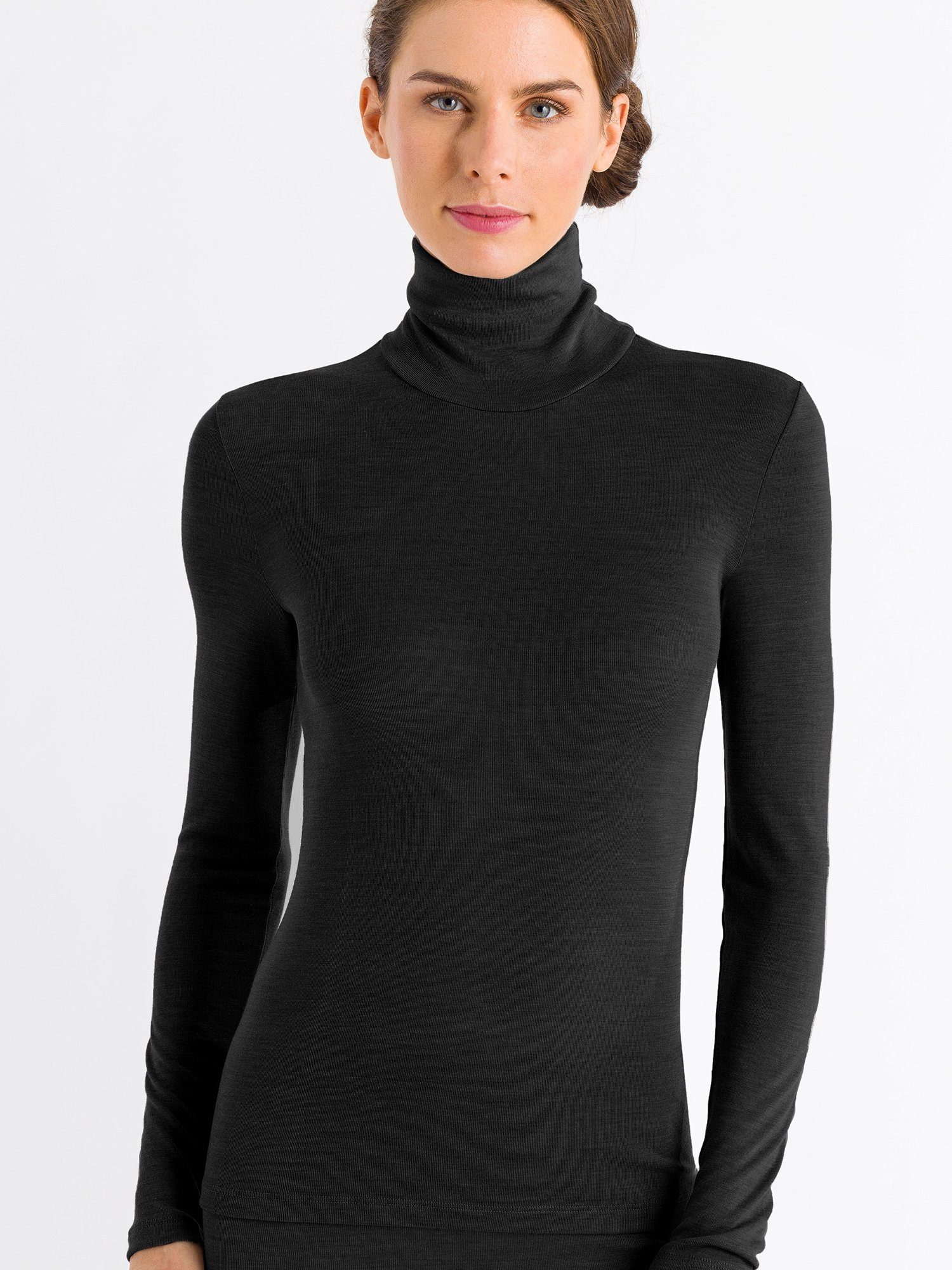 Hanro Longsleeve Woolen Silk mit Rollkragen (1-tlg)