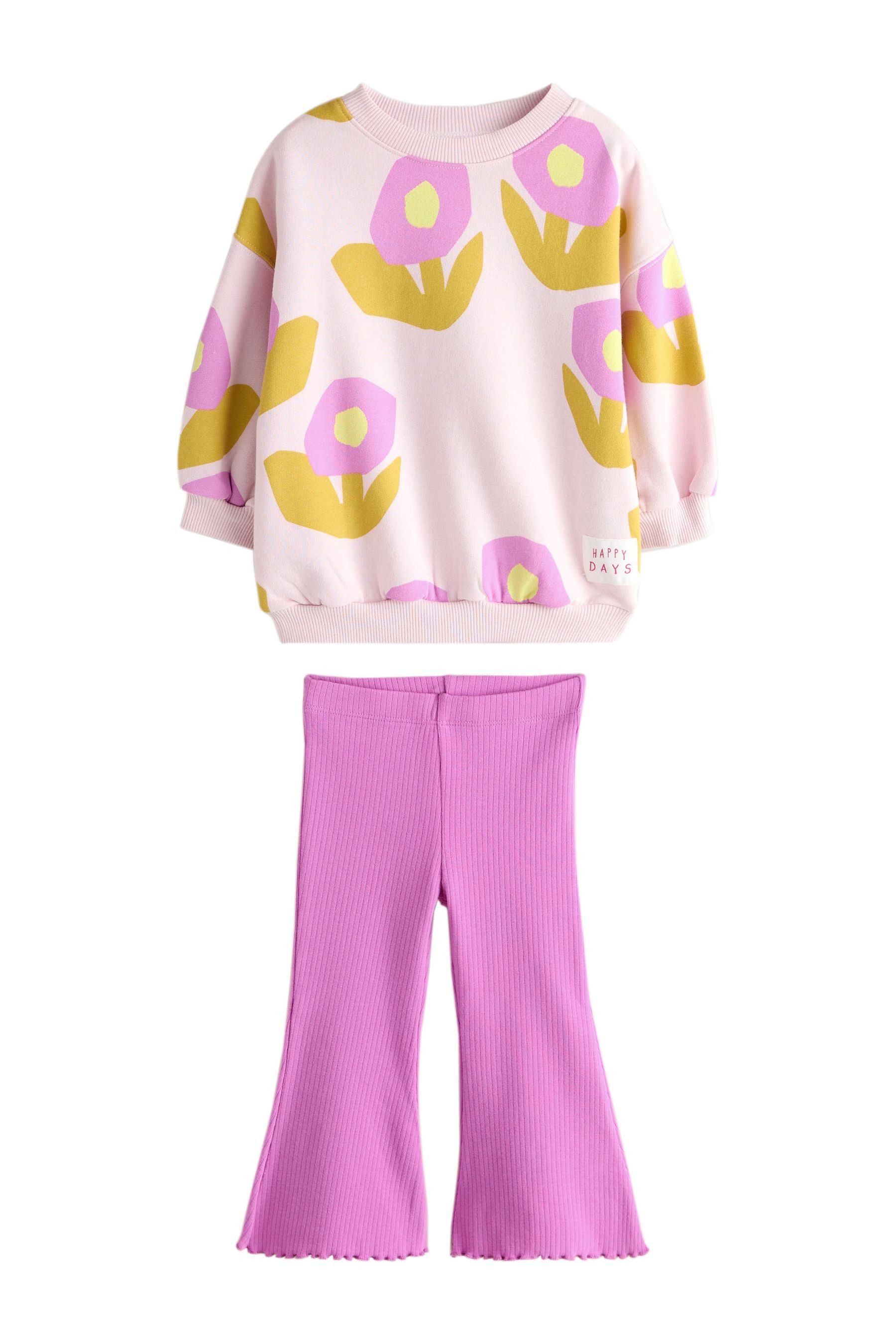 Next Top & Leggings Sweatshirt und Leggings mit Schlag im Set (2-tlg)
