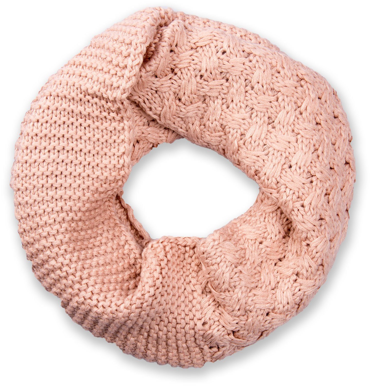 styleBREAKER Strickschal, (1-St), Strick Loop mit Mustermix Altrose | Strickschals