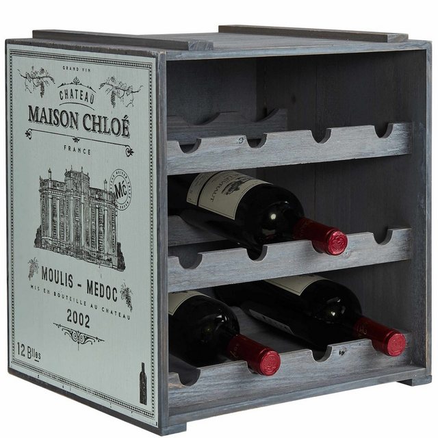 BUTLERS Weinregal »VINOTHEK Weinregal«, Weinschrank in Natur - Weinkiste aus Tannenholz - Flaschenregal, Holzregal, Weinständer