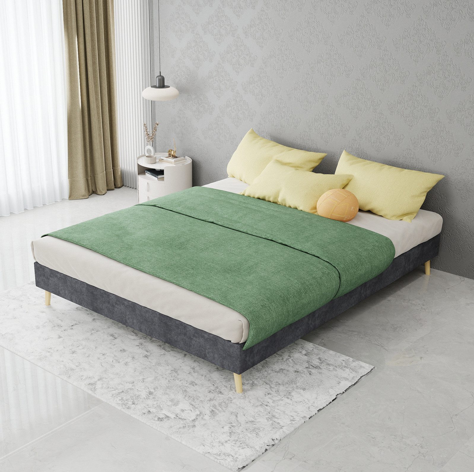 REDOM Polsterbett flexibles Schlafzimmermöbel (Niedriges Box-Design für eine schlichte, moderne Optik im Schlafzimmer. Ohne Gasdruckfeder, ohne Kopfteil., 1-tlg., 140*200)