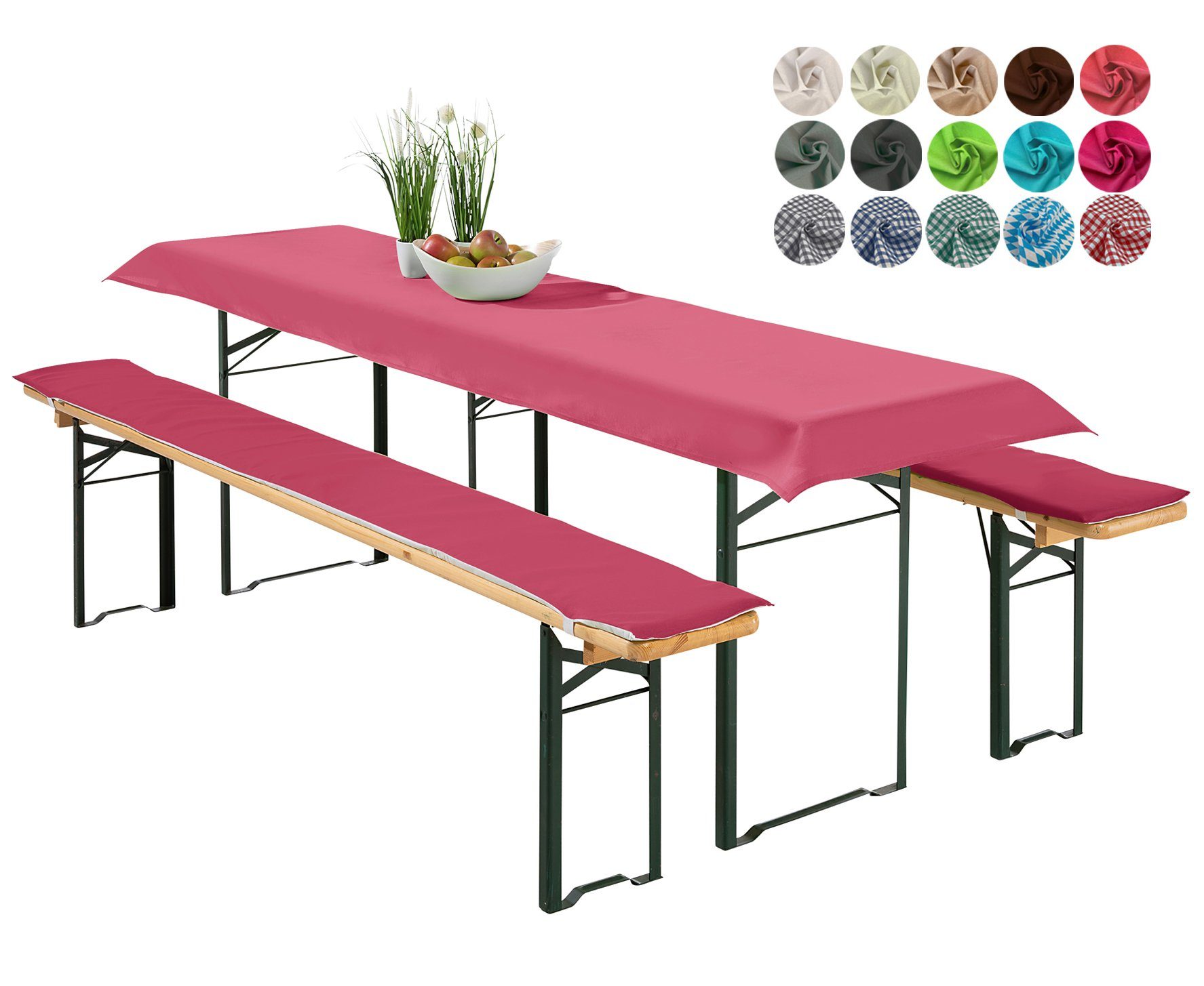 heimtexland Hussen-Set Bierzeltgarnitur Polster Deko Auflagen Set 3-tlg, 2 günstig online kaufen