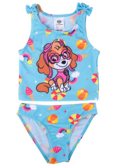 United Labels® Tankini Paw Patrol Tankini Badeanzug mit Schleifen für Mädchen - Skye Blau