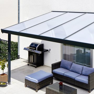 GUTTA Terrassendach Premium, BxT: 511x406 cm, Bedachung Doppelstegplatten, BxT: 510x406 cm, Dach Polycarbonat Opal