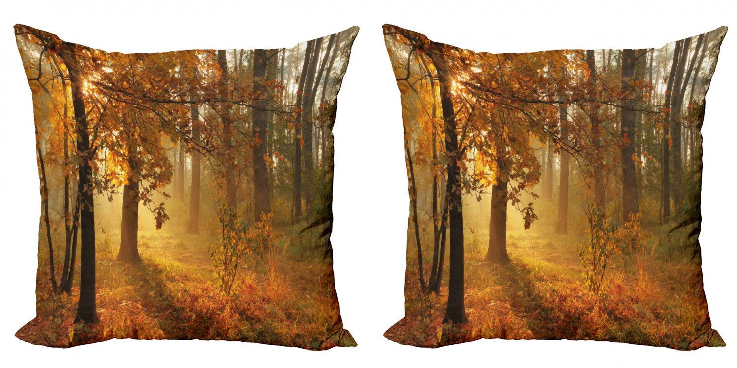 Kissenbezüge Modern Accent Doppelseitiger Digitaldruck, Abakuhaus (2 Stück), Herbst Misty Herbstwald