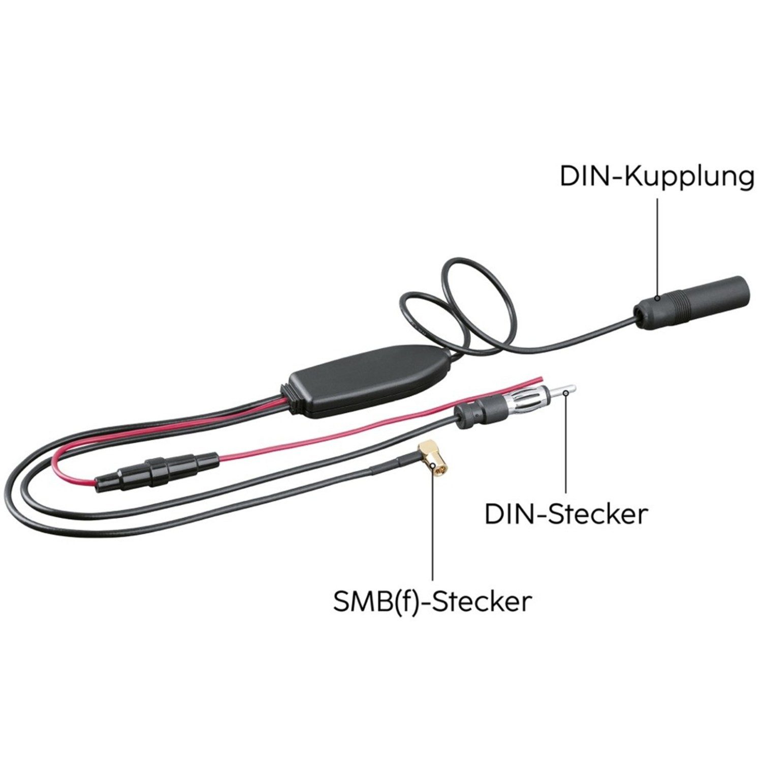 Hama Antennensplitter AM / FM + DAB / DAB+ SMB Autoradio-Scheibenantenne