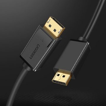 UGREEN Kabel DisplayPort 1.2 4K Kabel 2 m vergoldet Monitorkabel schwarz Video-Kabel