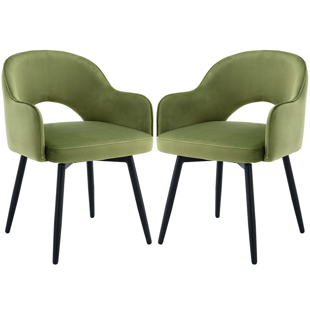 WAHSON OFFICE CHAIRS Esszimmerstuhl 2er Set Drehstuhl Samt Modern Küchenstü günstig online kaufen