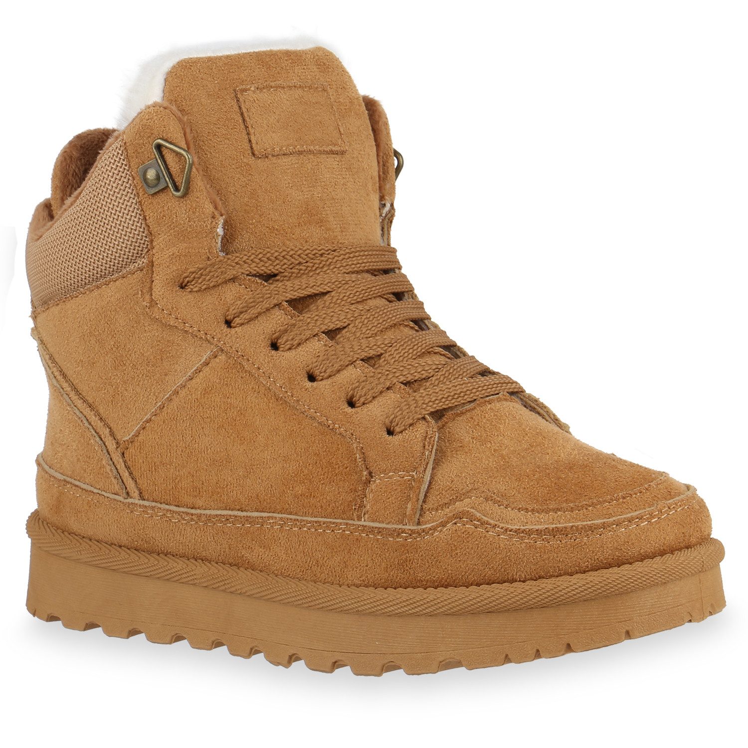 VAN HILL 841867 Sneaker Damen Warm Gefütterte Sneaker High Bequeme Profil-Sohle