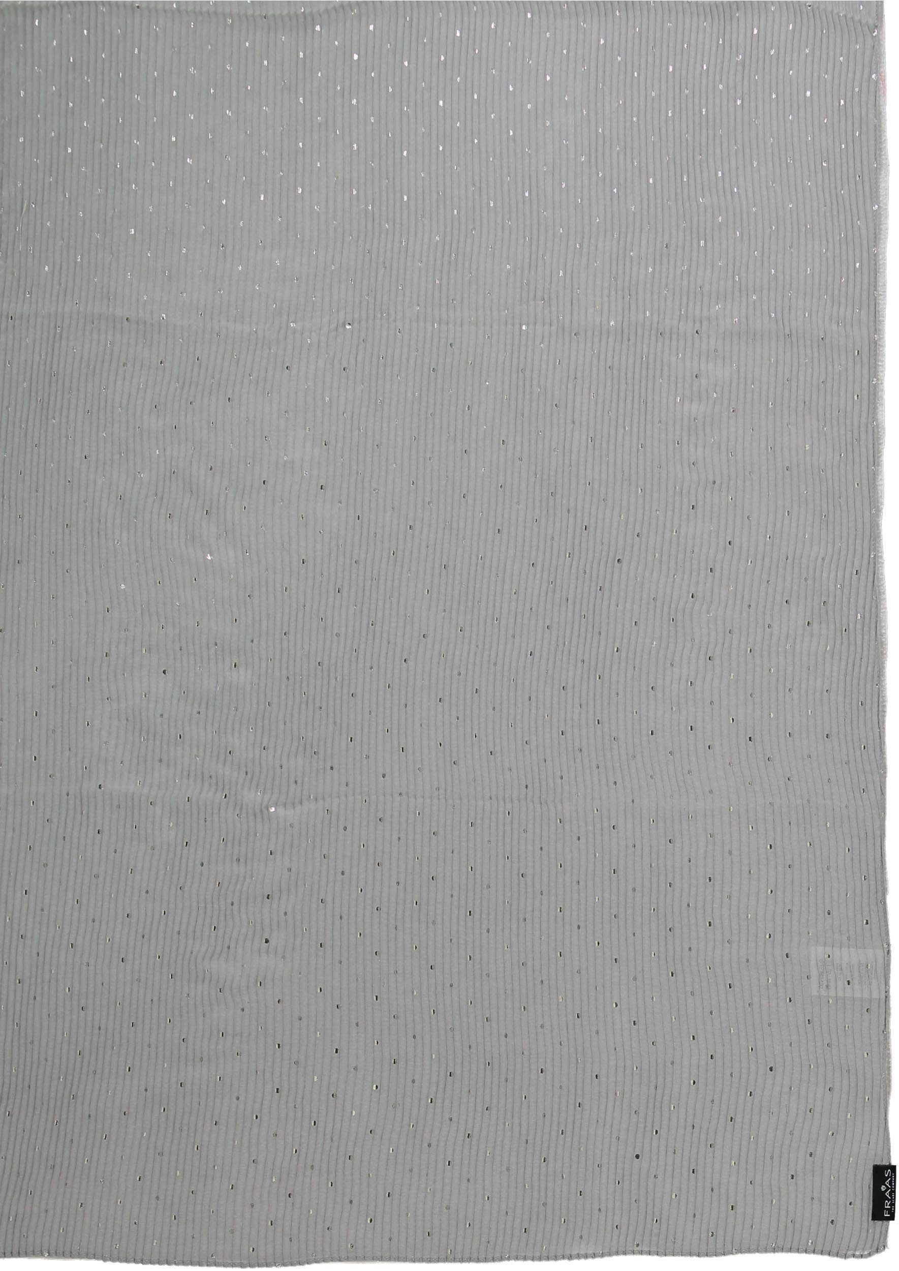 (1-St), mit Polyesterstola, XXL-Schal Plissee, Print grau metallic mit Fraas