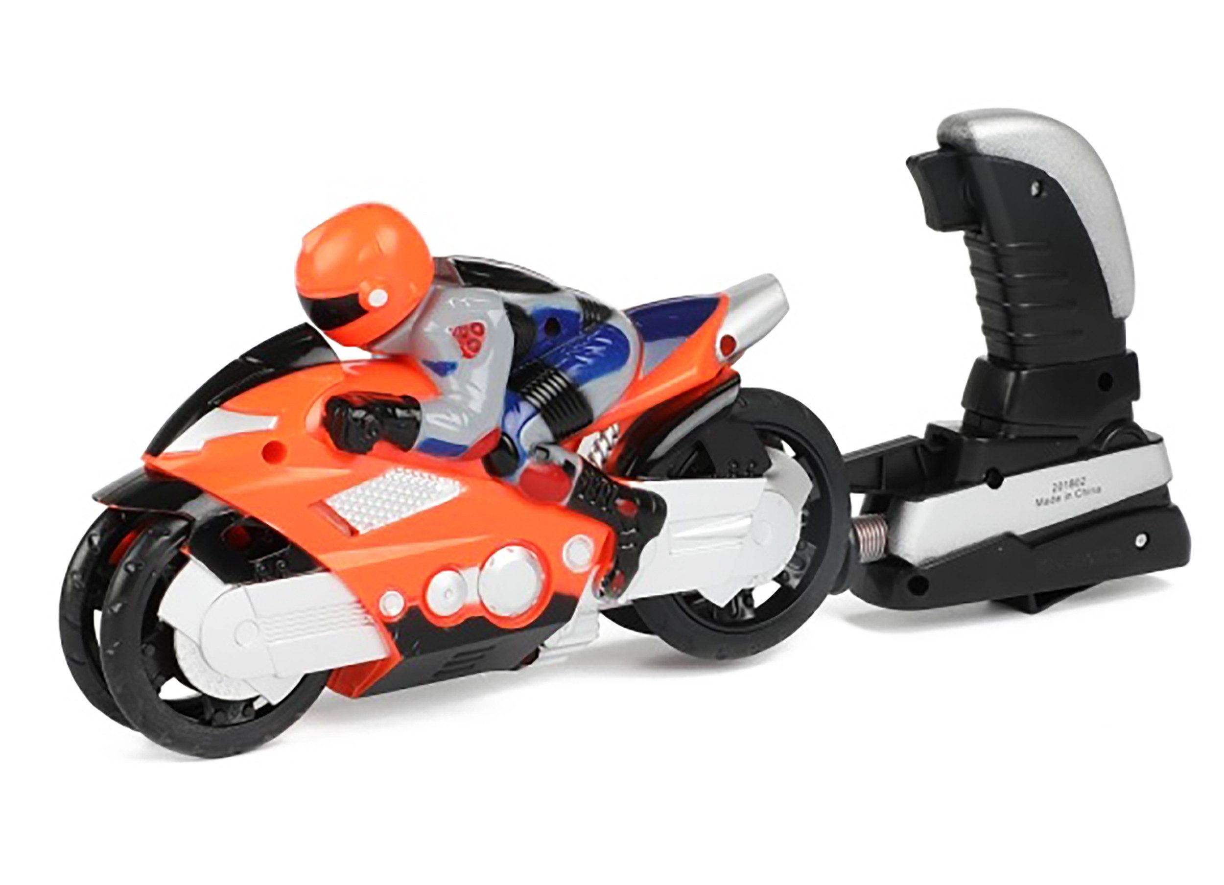 Toi-Toys Spielzeug-Motorrad SPIELZEUGMOTORRAD mit Fahrer und Abschuss bis zu 10 Meter 50 (Orange), Turbo Racers Shooter Spielzeug Motorrad Rennmotorrad