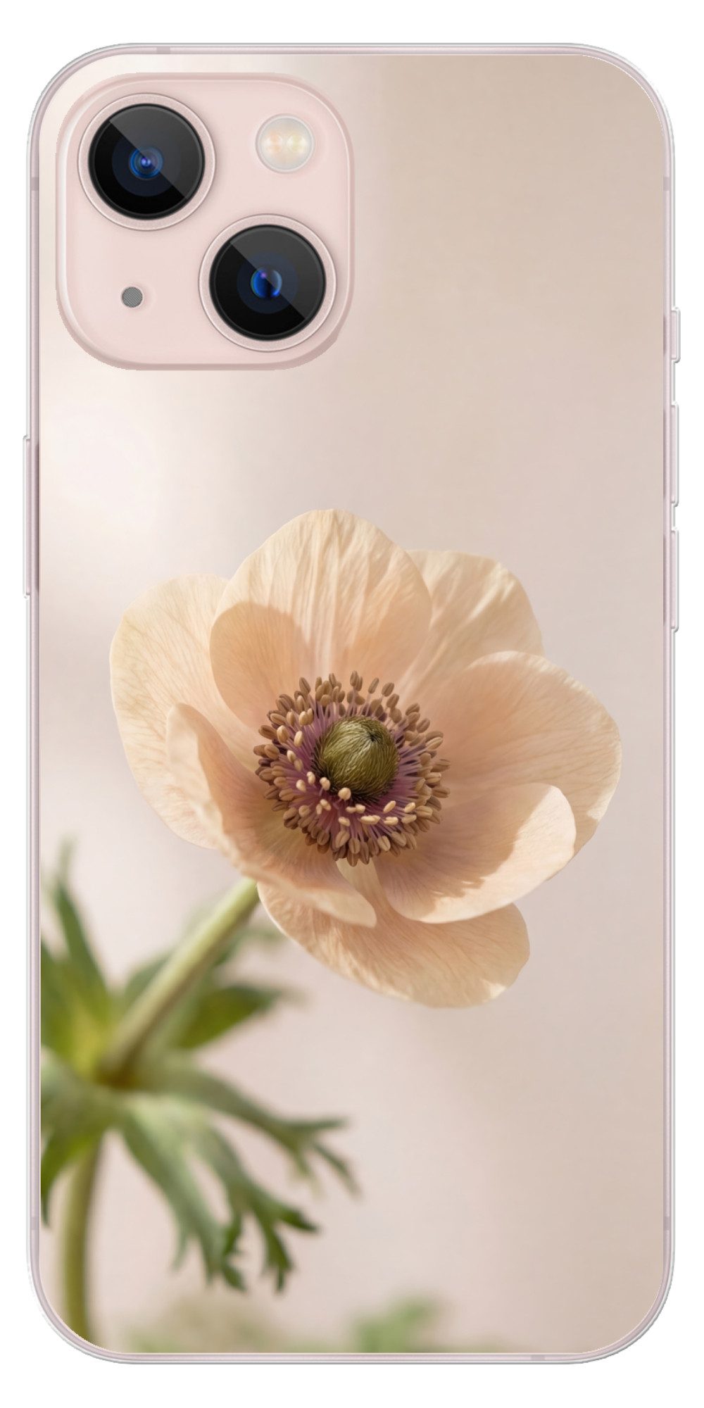 MuchoWow Handyhülle für Apple iPhone 13 Blume - Minimalistisch - Grün, Smartphone-Bumper, Print, Handy Schutzhülle Dünn