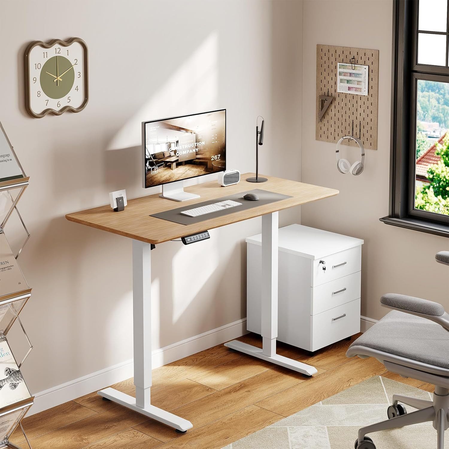 Woltu Schreibtisch, elektrisches Tischgestell, mit 4 Memory-Steuerung, USB- günstig online kaufen