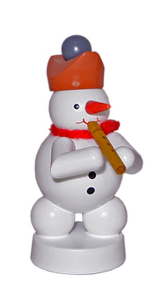 Schneemann Miniaturfigur Schneemann Musikant mit Flöte Höhe 8cm NEU