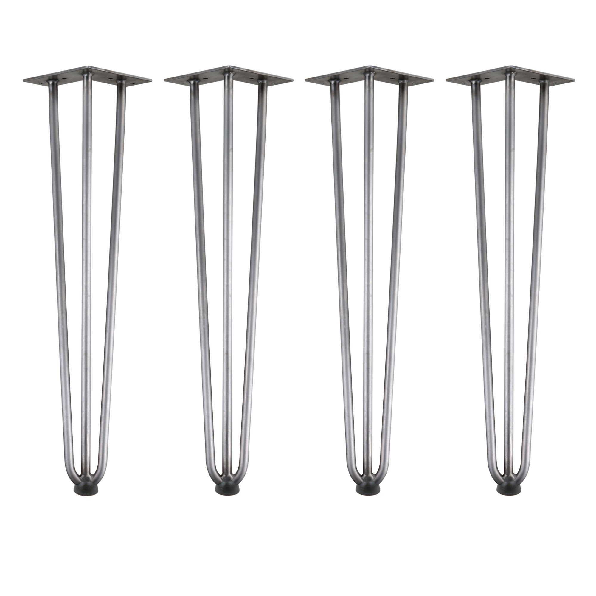 Stahl Tischbeine 60 cm, Streben 3 Set, Legs, Tischbein Hairpin Rohstahl, aus Zelsius 4er