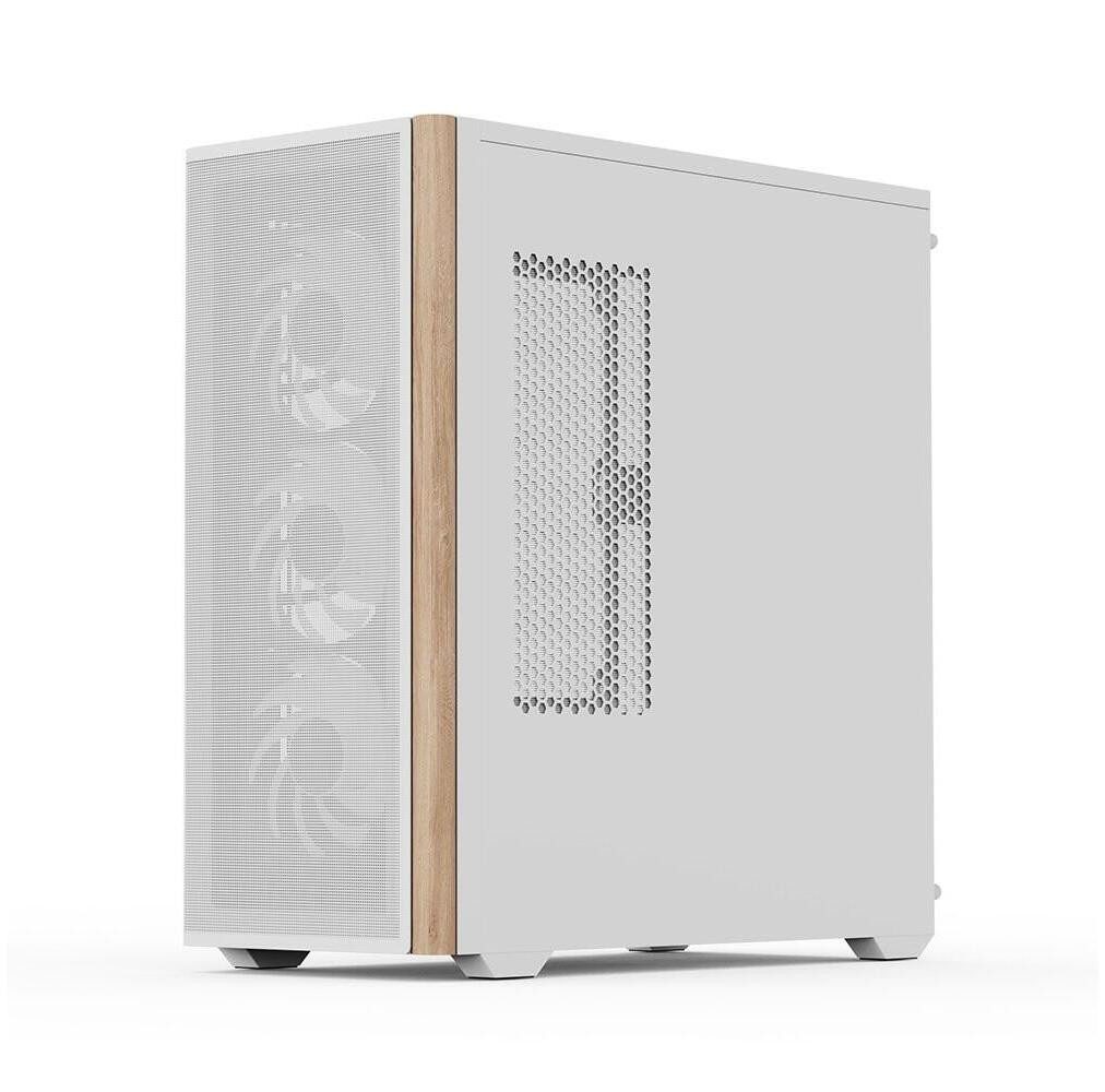 Aerocool PC-Gehäuse D501A-G-WT-v2 (weiß/holz)