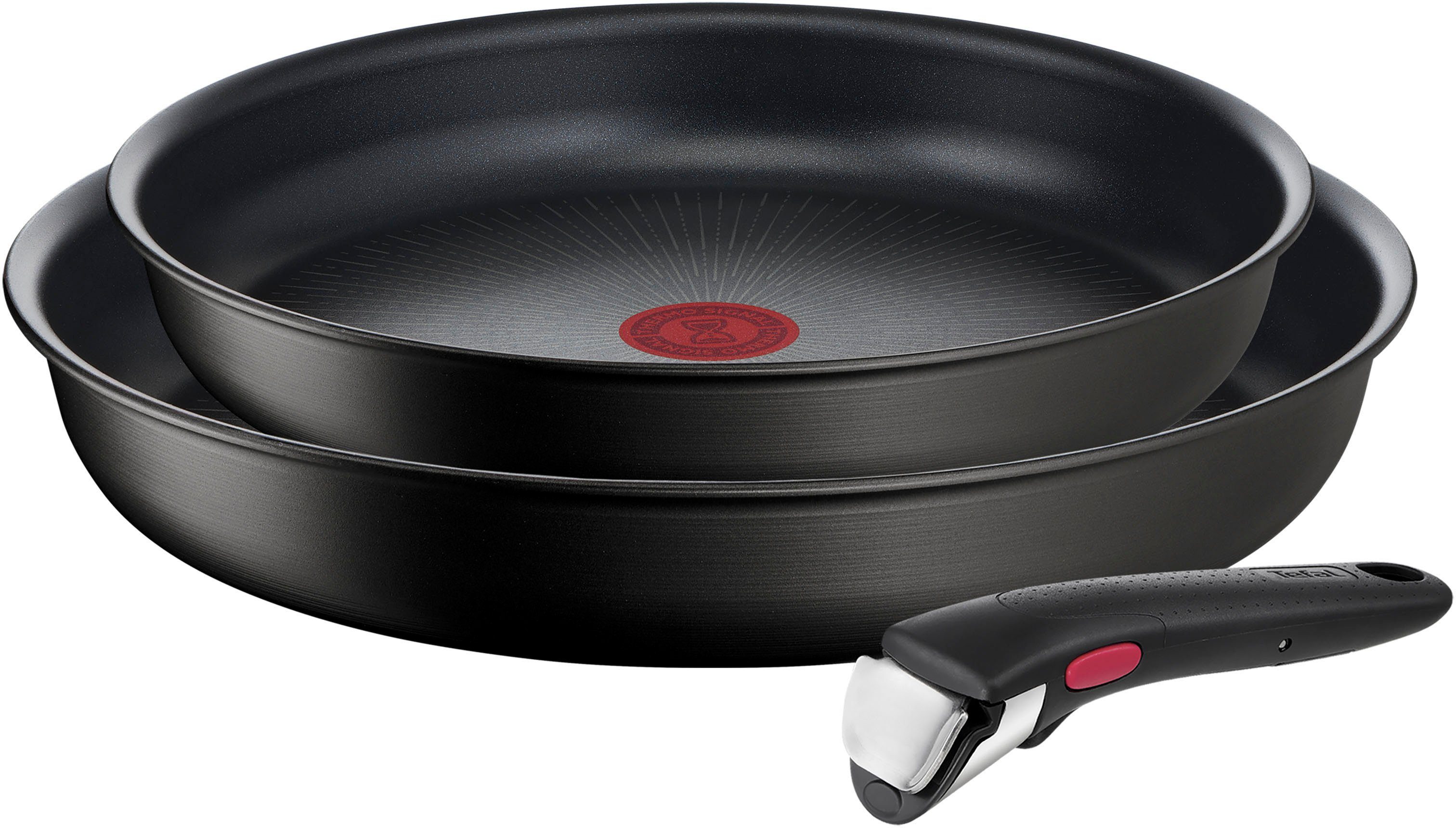 Die günstigen Neuerscheinungen von heute Tefal Pfannen-Set Unlimited Aluminium L76390, Made in Antihaftversiegelung, 3-tlg), kompakt stapelbar, (Set, France, Ingenio Induktion