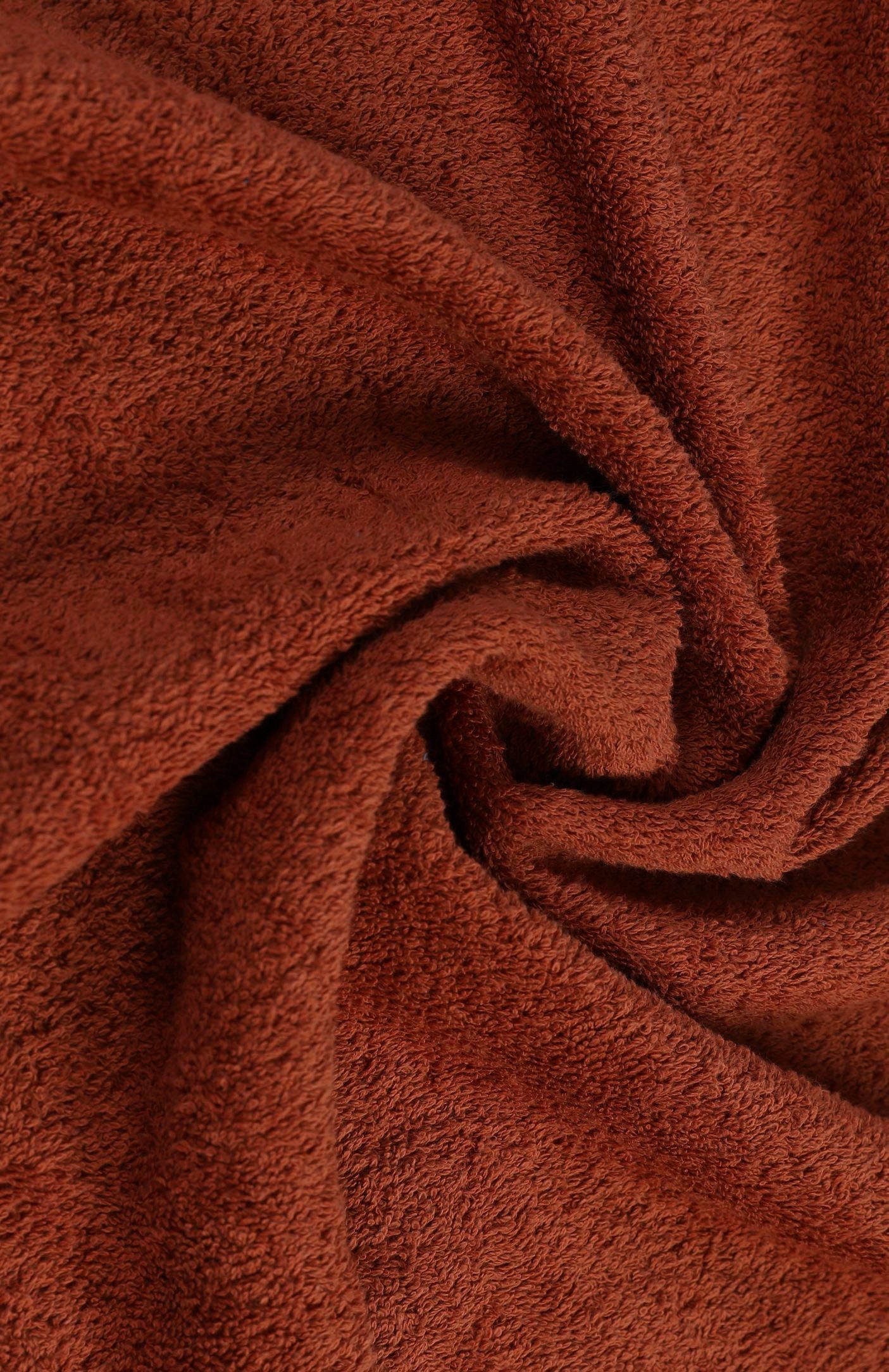 good morning Badetuch terrakotta Frottier mit Towels, Rand (2-St), Uni gewebtem