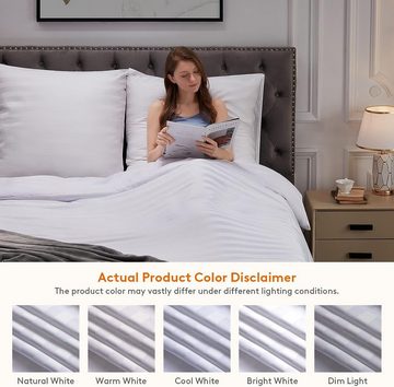 Bettwäsche 200 x 200 cm Bettwäsche Satin Streifen Mikrofaser Bettbezug, Daskoo, inkl. 2 Kissenbezüge 80x80cm