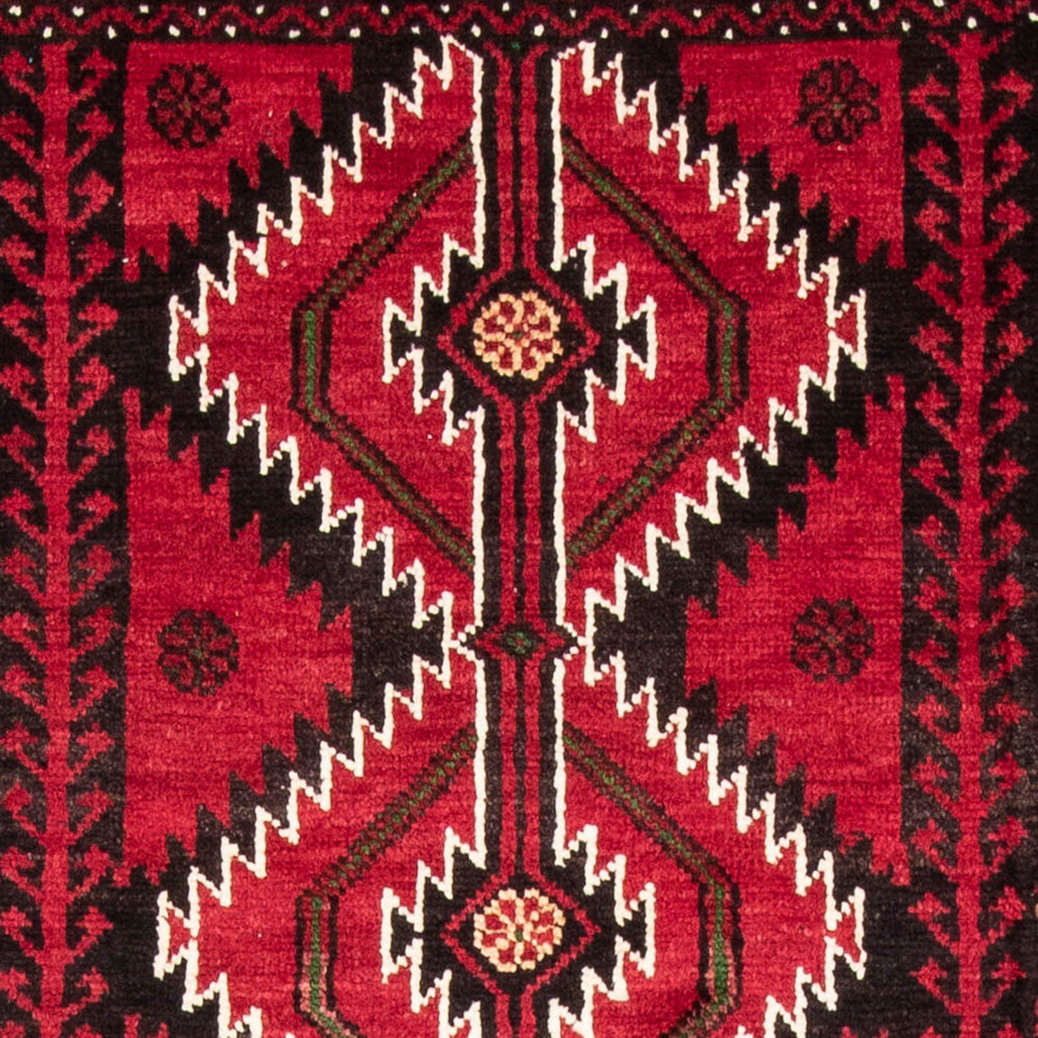 x Belutsch Wollteppich 124 morgenland, Höhe: mm, Multicolore rechteckig, Handgeknüpft Medaillon 8 cm, 190