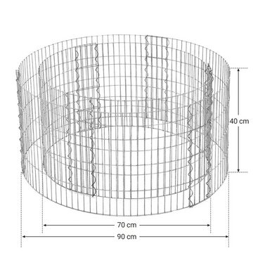 SONGMICS Hochbeet Gabione, rund, Gabionenkorb, Steinkorb aus Metall,Drahtzaun,rostfrei