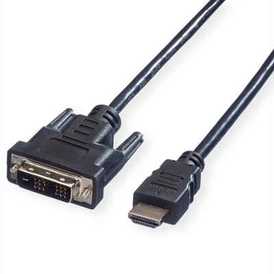 VALUE »Kabel DVI (18+1) ST - HDMI ST« Audio- & Video-Kabel, DVI-D 18+1, Single-Link Männlich (Stecker), HDMI Typ A Männlich (Stecker) (100.0 cm)