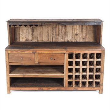 DESIGN DELIGHTS Barschrank Vintage BARSCHRANK 150x110cm(BxH) Shabby Chick Minibar Tresen Altholz