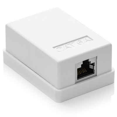 deleyCON deleyCON CAT 6a Netzwerkdose 1x RJ45 Buchse FTP geschirmt Aufputz 1 Netzwerk-Adapter