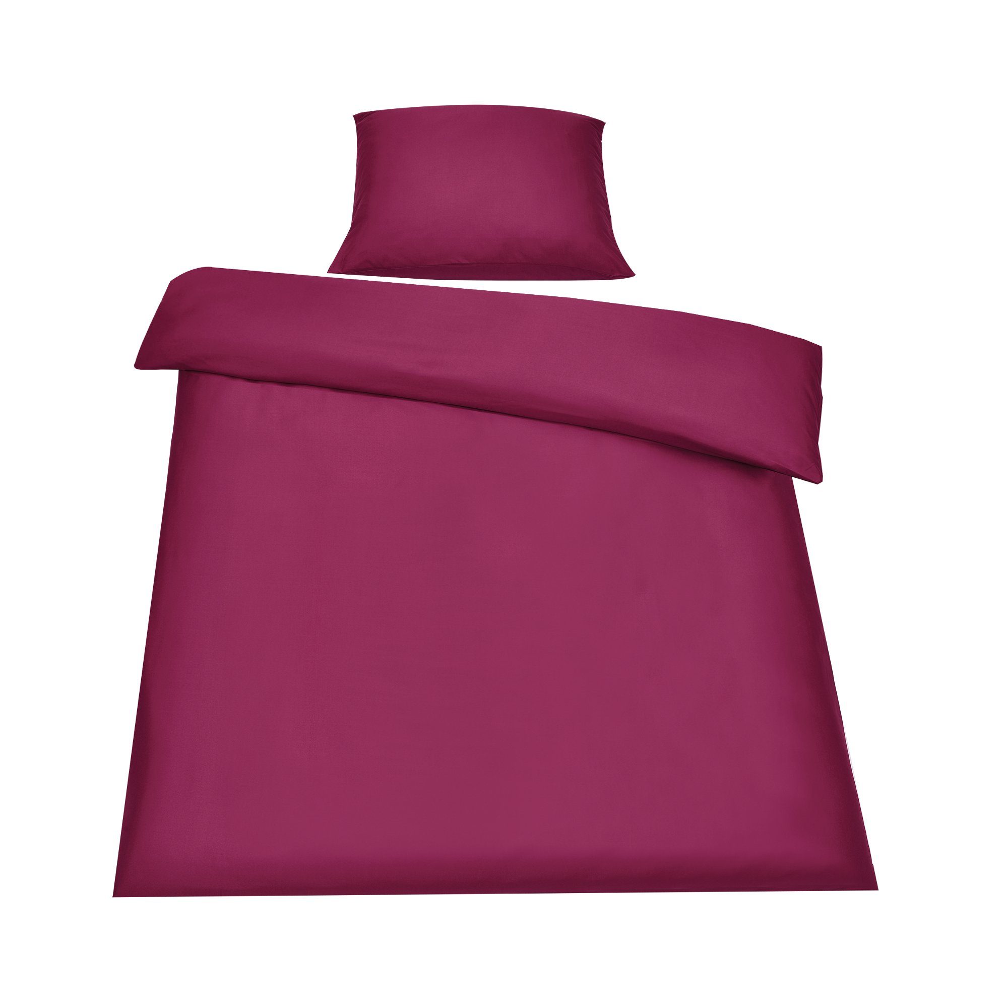 neu.haus Bettwäsche, Mikrofaser, 2 teilig, Bettzug Kissenbezug 155x220cm Rot