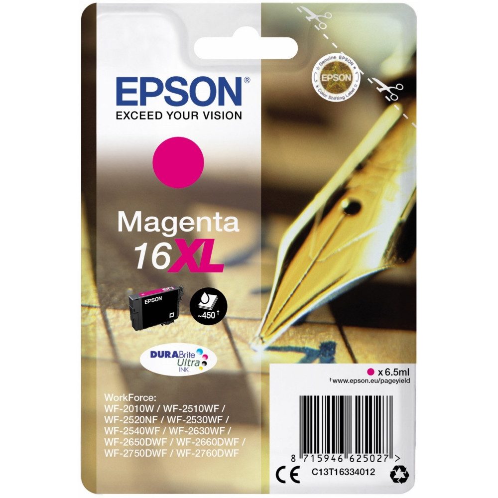 Epson Epson 16XL DURABrite Ultra Tintenpatrone magenta Druckerzubehör. Tintenpatrone (Pigmenttinte wisch- und wasserfest)