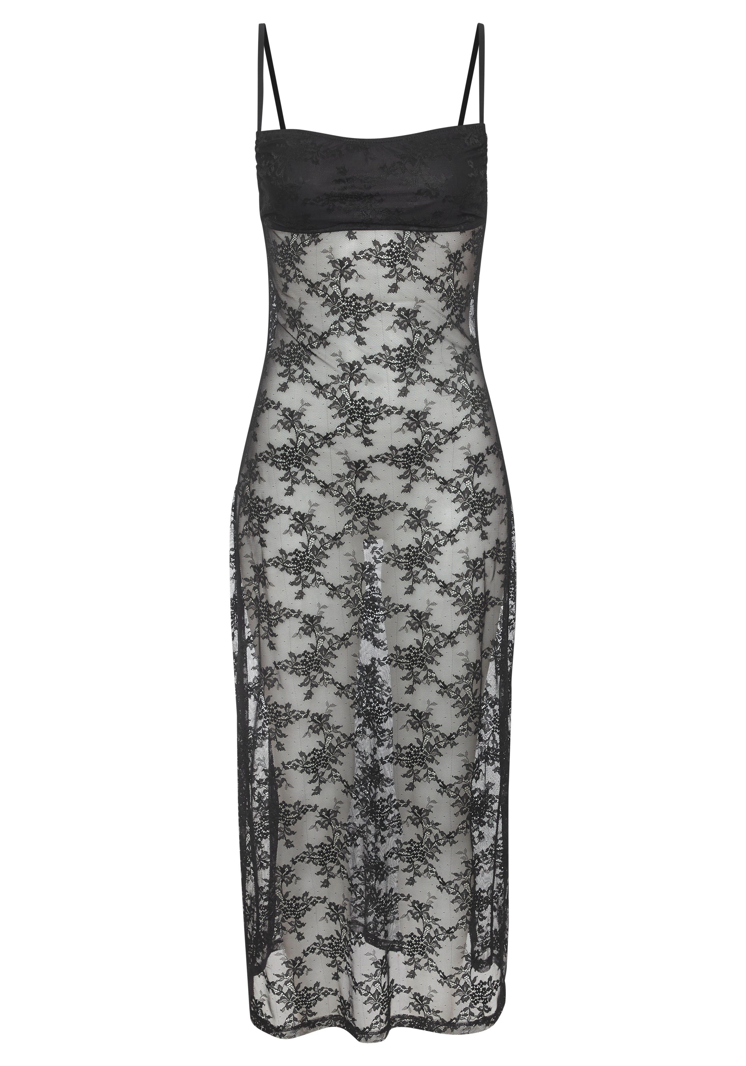 petite fleur gold Negligé aus Vollspitze, mit tiefem Rückenausschnitt