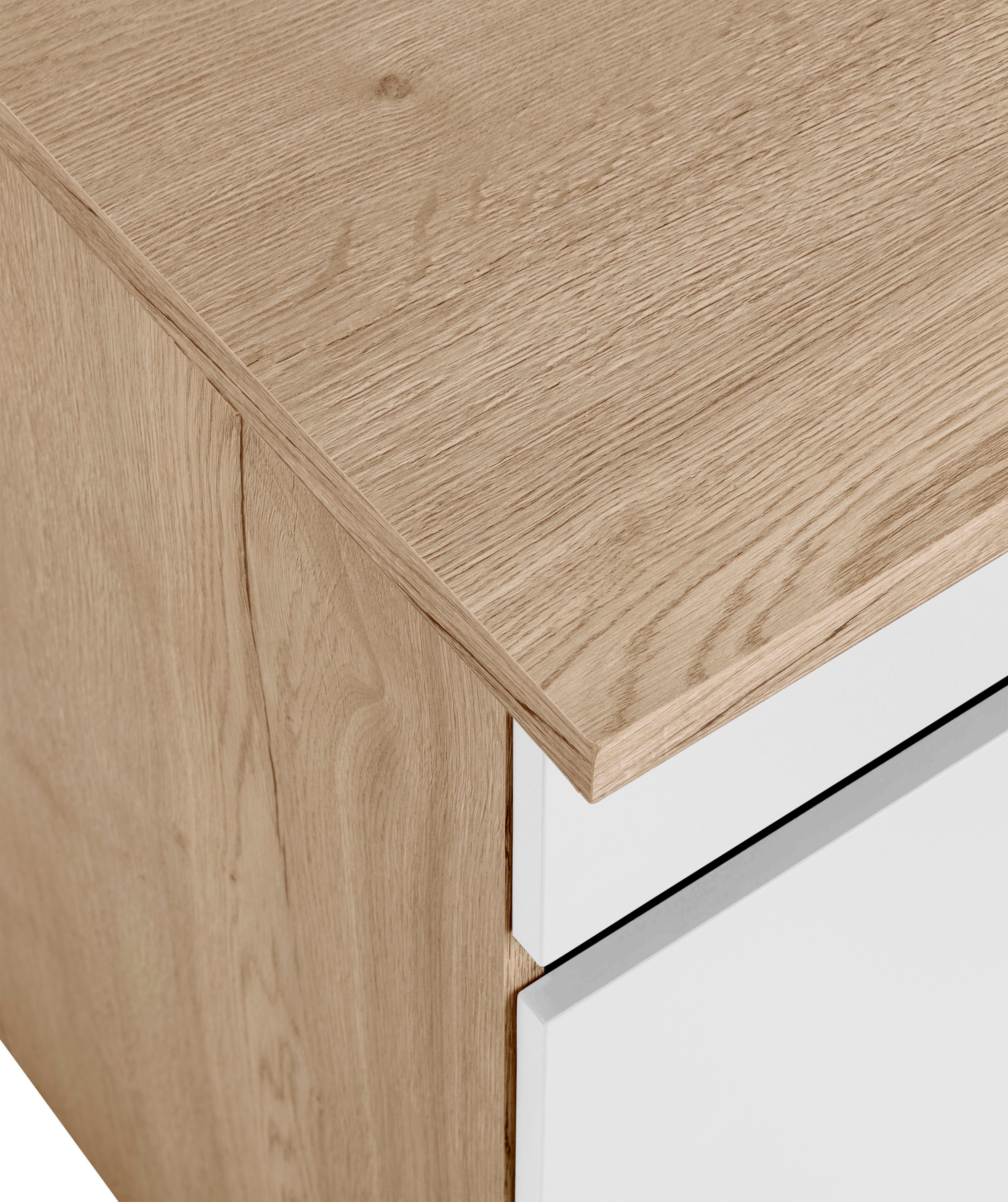 Meuble de cuisine OPTIFIT Roth, dimensions 300 x 175 cm, avec électroménager en option, et meuble garde-manger.