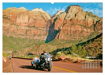 CALVENDO Wandkalender Fernweh und Traumziele: Auf Motorrad-Tour in den USA (Premium, hochwertiger DIN A2 Wandkalender 2023, Kunstdruck in Hochglanz)