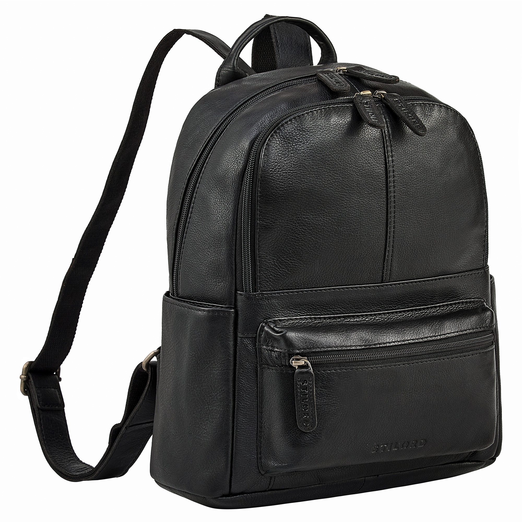 STILORD Cityrucksack "Marcella" Moderner Kleiner Leder Rucksack Damen 13 Zoll