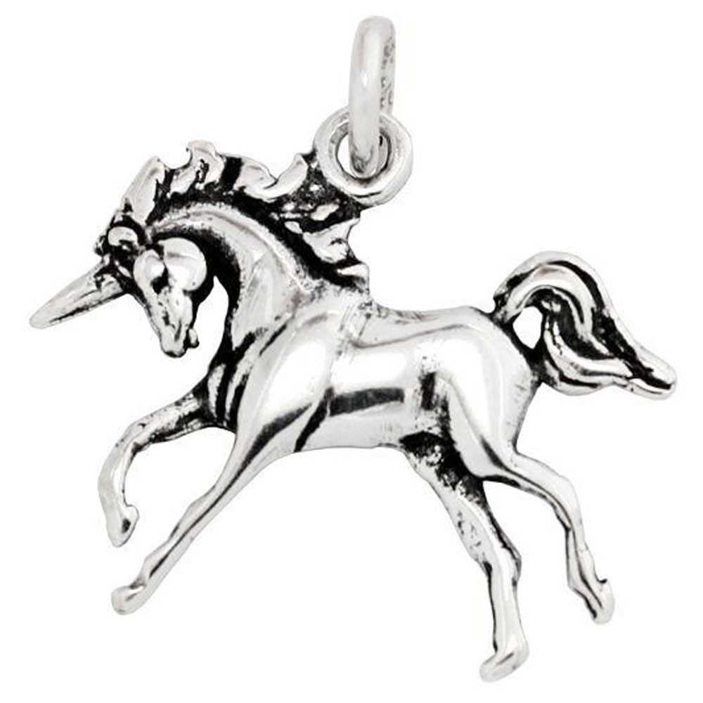 Kettenanhänger Einhorn Schmuck Anhänger 925er Silber - Einhorn - 27x27mm
