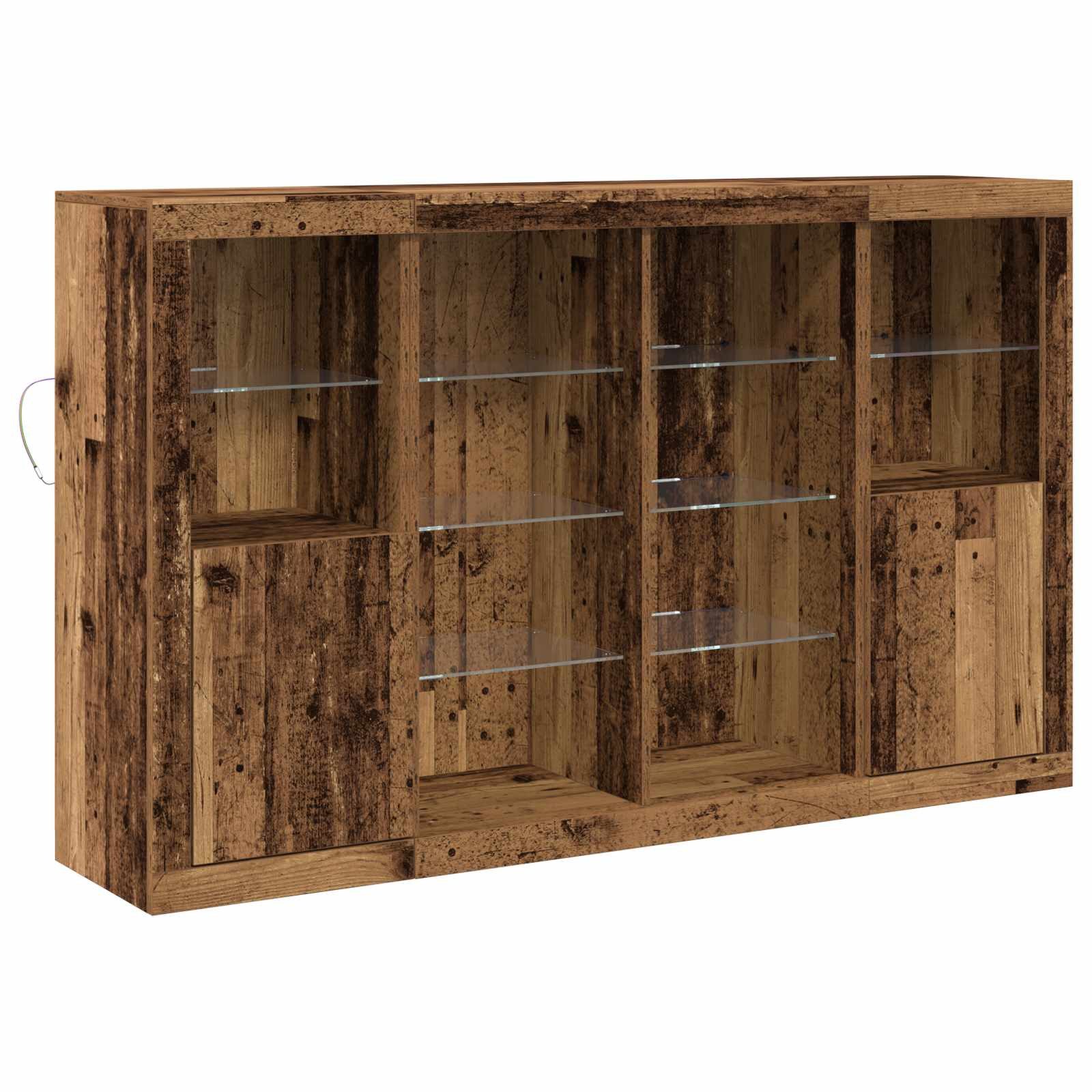 vidaXL Sideboard LED-Sideboard Altholz 163 x 37 x 100 cm Holzwerkstoff (1 St)