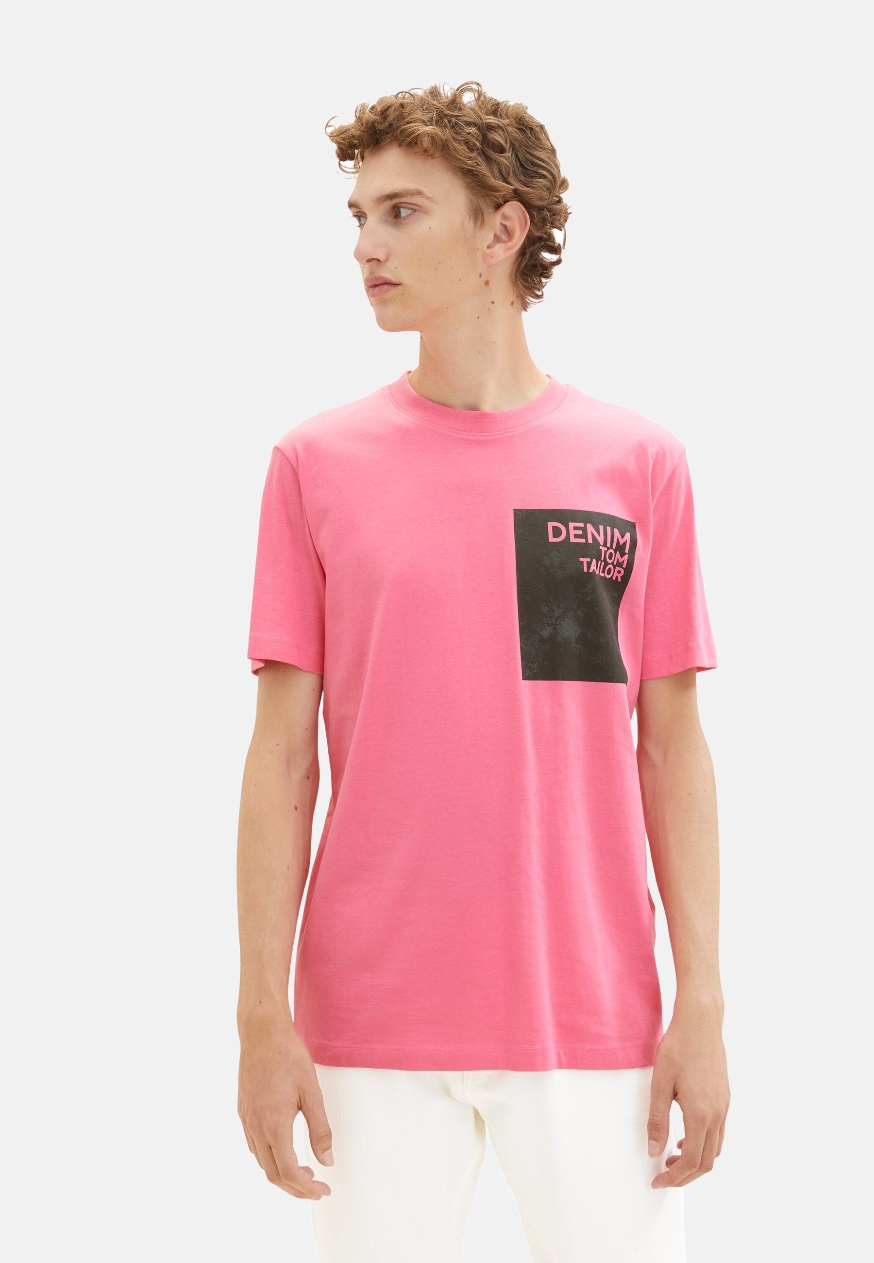 TOM TAILOR Kurzarmshirt pink T-Shirt T-Shirt (1-tlg)
