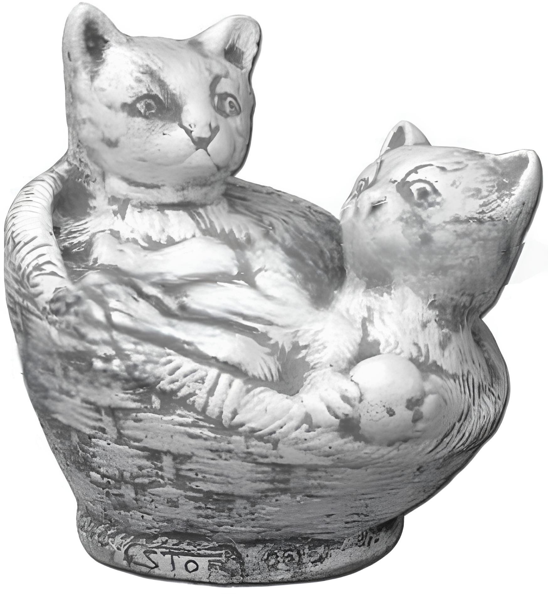 Tierfigur Garten Dekoration Katze Terrasse Stein Figuren Deko Statue 103002