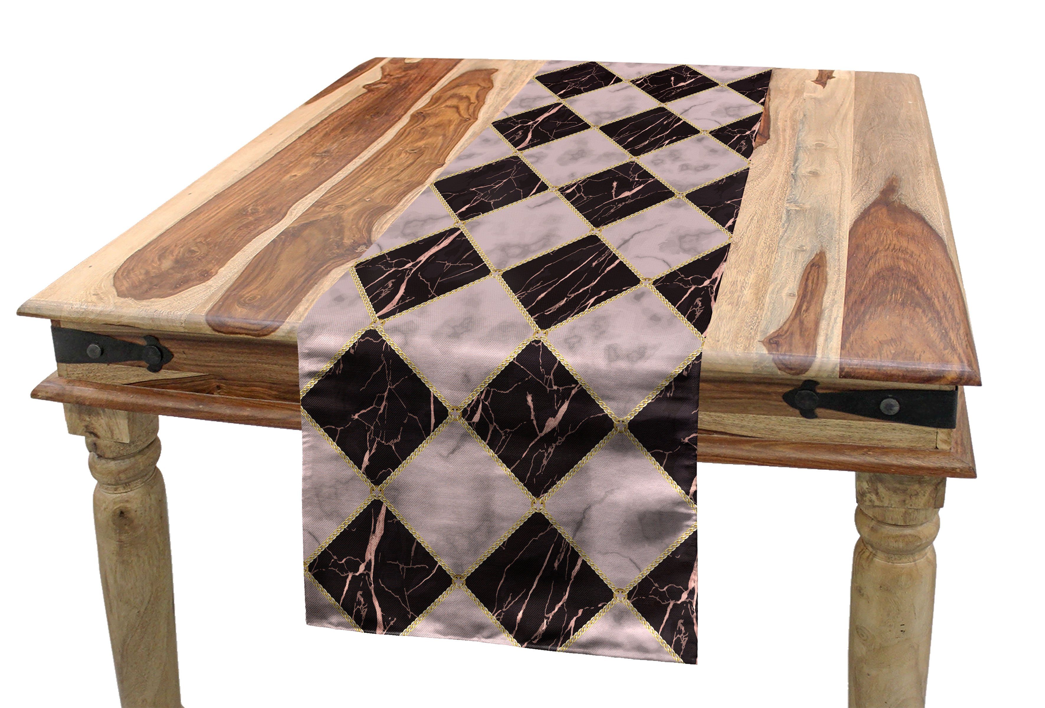 Abakuhaus Tischläufer Esszimmer Küche Rechteckiger Dekorativer Tischläufer, Geometrisch Pastell tonte Marmor Print