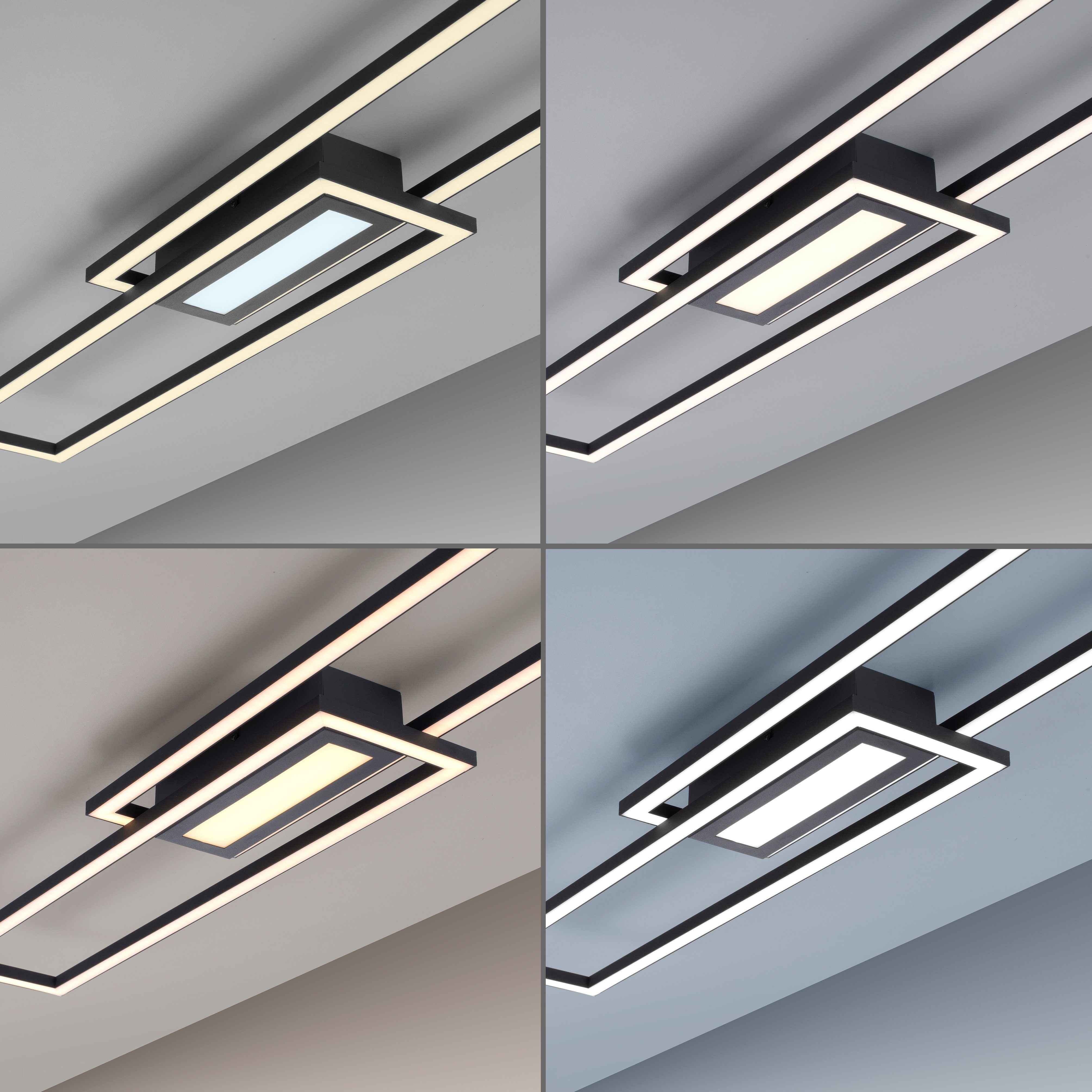steuerbar LED, Deckenleuchte ASMIN, integriert, Leuchten LED fest Warmweiß, Direkt separat (Schalter)