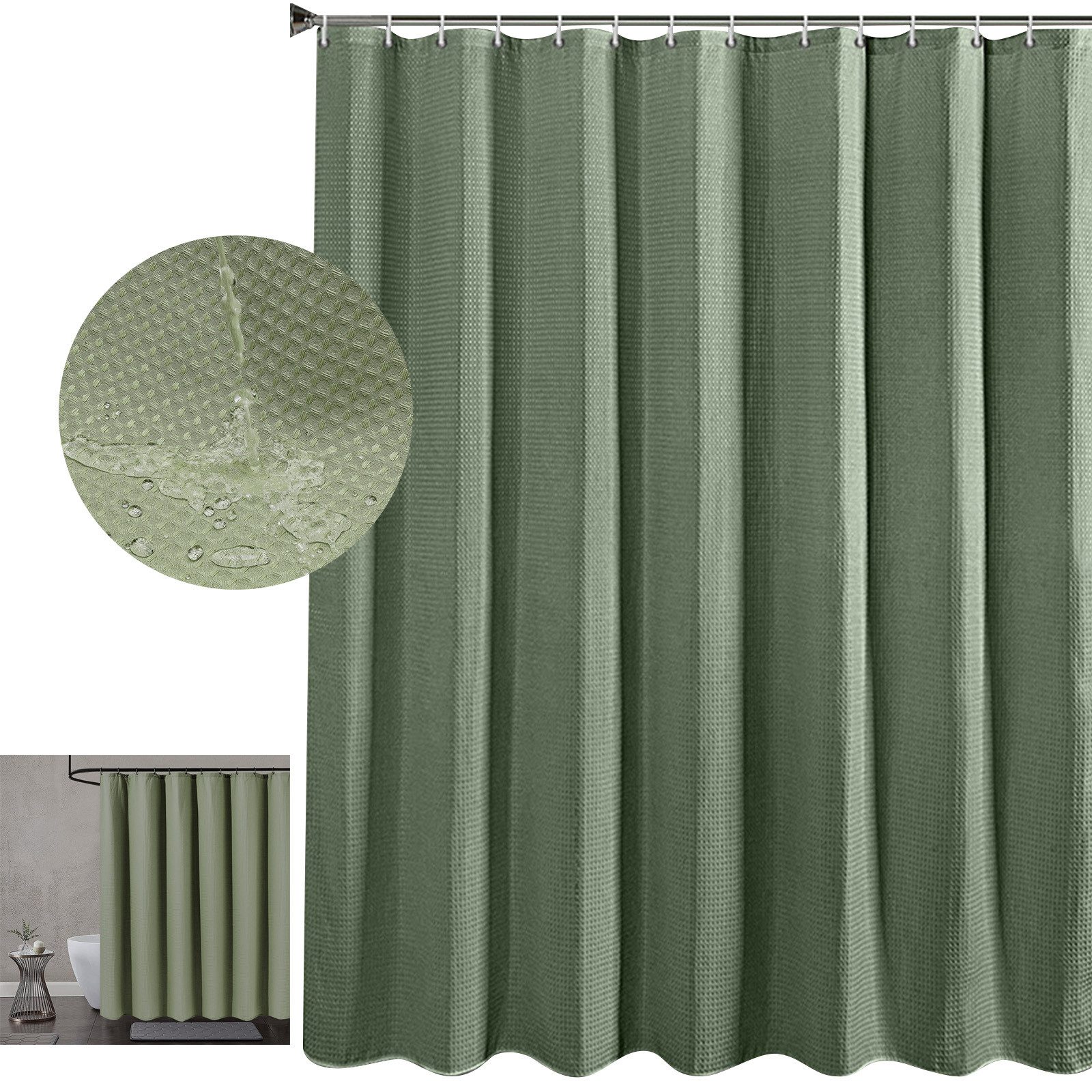 OKWISH Duschvorhang Badezimmer Vorhang Badewannenvorhang Dusche Breite 180 günstig online kaufen