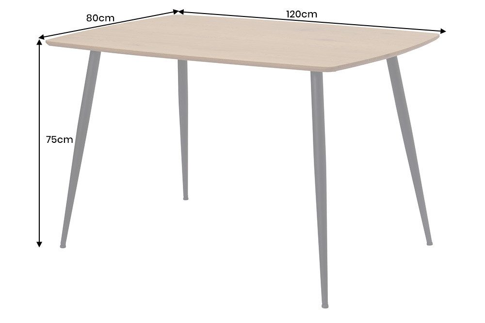 riess-ambiente Esstisch APARTMENT 120cm natur - Wildeiche, Metallgestell, Modern, 4 Personen (Einzelartikel, 1-St), Kompakter Wohntisch - ideal für Küche, Essbereich und Wohnzimmer
