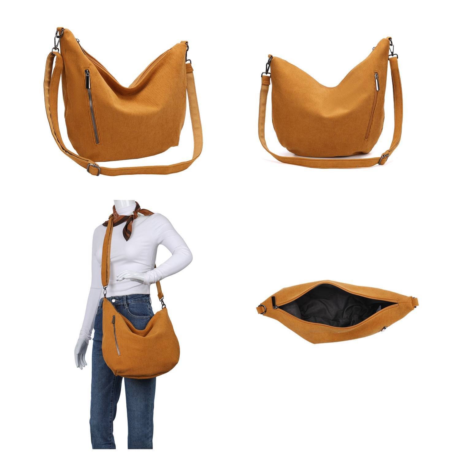 ITALYSHOP24 Schultertasche Damen Halbmond Tasche aus günstig online kaufen
