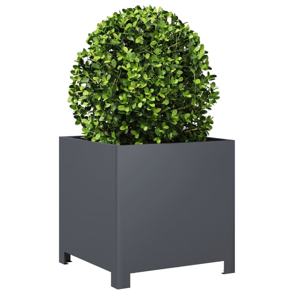 vidaXL Blumentopf Pflanzkübel Anthrazit 40x40x40 Stahl günstig online kaufen