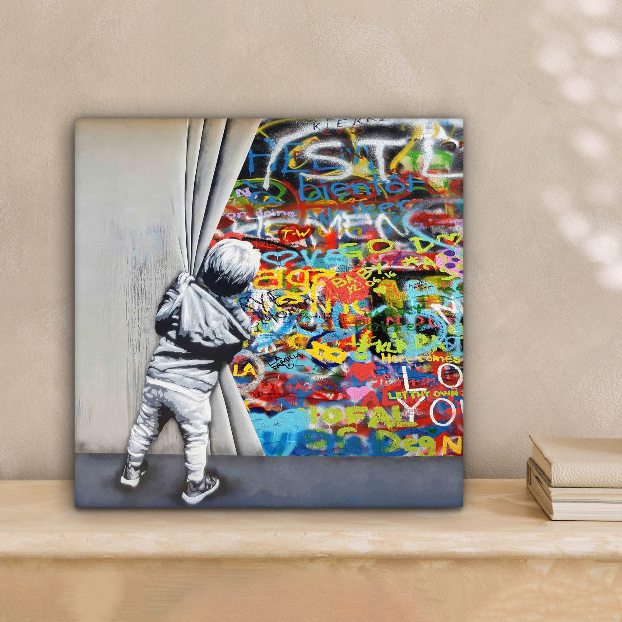 OneMillionCanvasses® Leinwandbild Graffiti - Junge - Ilussie - Straßenkunst günstig online kaufen