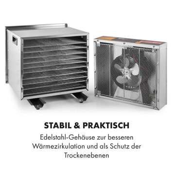 Klarstein Dörrautomat Fruit Jerky Steel 10 Dörrautomat 1000 W, Dörrgerät Dehydrator Dörrapparat