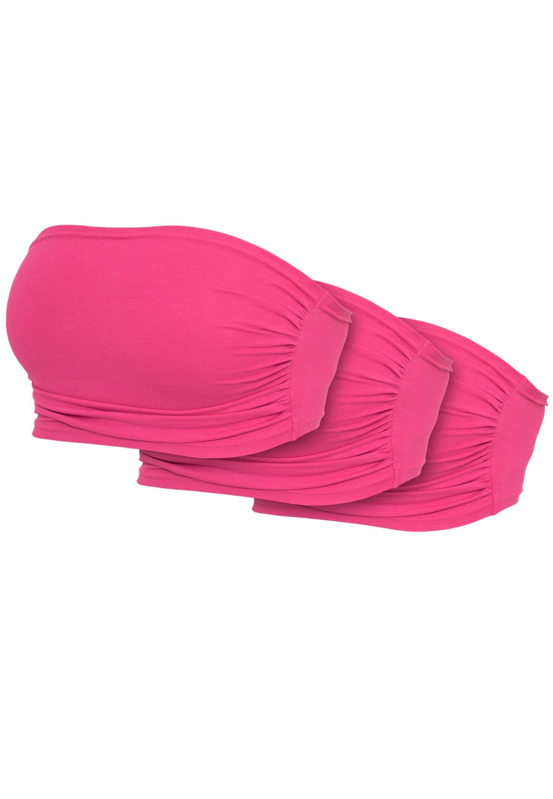 URBAN CLASSICS Bügelloser BH Urban Classics Damen Ladies Bandeau Top 3-Pack